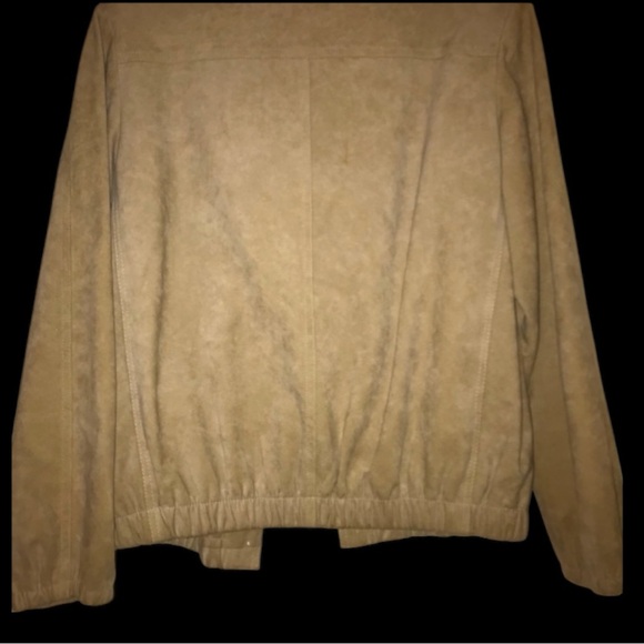 Olympic Fashions Ultrasuede Tan Bomber Jacket Men’s Size XL Vintage Style - Picture 6 of 16